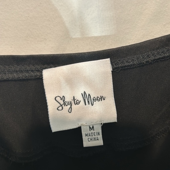 Dolls kill Sky to moon black Satin bone lace upper maxi dress women medium nwot - Picture 4 of 6